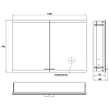 EMCO Evo Зеркальный шкаф 100x70см., с подсветкой, встраиваемый, 2 двери, 2 полки, розетка, цвет: алюминий
