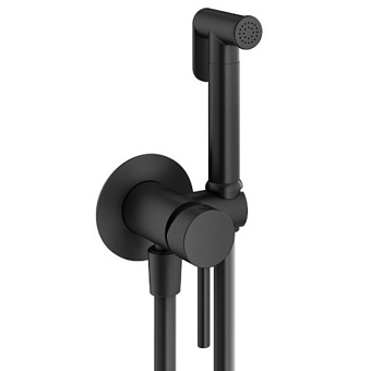 Plumberia Selection IXO Гигиенический душ со смесителем, держателем и шлангом PVC 125см., цвет: черный матовый