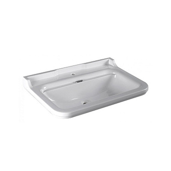 Kerasan Waldorf Раковина 80x55 см, 1 отв., керамическая, с пьедесталом, цвет: белый/хром