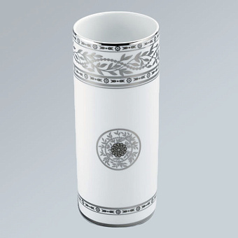 THG MARQUISE BLANC DECOR PLATINE Ваза керамическая, настольная, декор платина, цвет: белый
