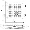 Almar Velvet Верхний душ 38x38см., встраиваемый, потолочный, 2 режима, цвет: Black Absolute Brushed PVD