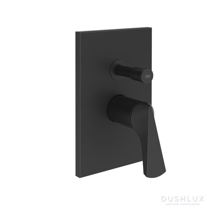 Фото Gessi Ventaglio Смеситель для ванны, настенный, на 2 выхода, цвет: Matte Black