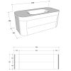 Dushlux Baia Тумба подвесная 110x52x40см, с раковиной, 1 отв., 2 выдвижных ящика, цвет: белый матовый