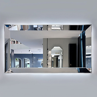 Dushlux Milos Зеркало 180х100см, LED подсветка, отделка рамы: полированная сталь