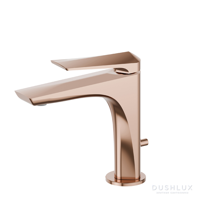 Фото Newform Delta Zero Смеситель для раковины, 1 отв., с донным клапаном, цвет: PVD copper bronze