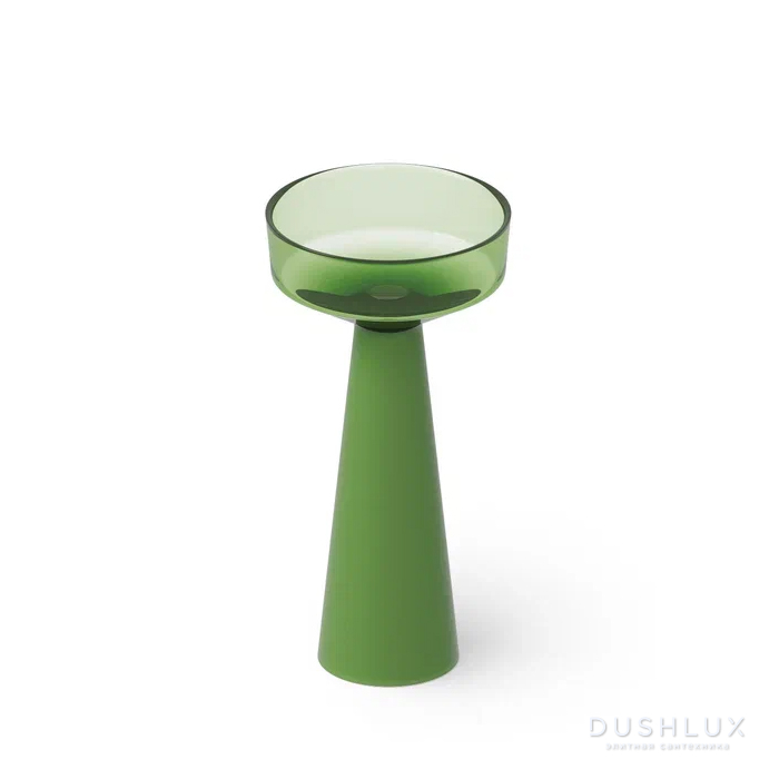 Фото Dea Design Pedestal Basin Раковина 42.5x42.5x85см., напольная, без отв., Glasstech, прозрачная смола, цвет: Emerald R3