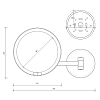 Decor Walther Round Just Look WR Косметическое зеркало 21.5см, подвесное, увел. 5x, подсветка LED, питание от аккумулятора, цвет: белый матовый