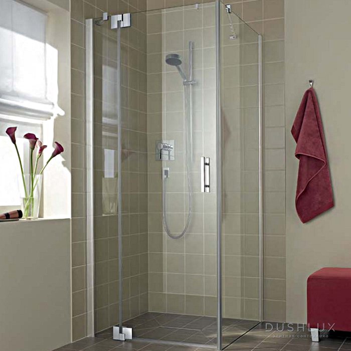 Фото KERMI Filia XP Душевой угол 1WL+TWD 120x80x200см., серебро, прозрачное стекло с Kermiclean