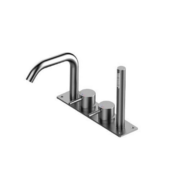 TREEMME 40mm Смеситель в борт ванны на 4 отверстия, цвет: нержавеющая сталь