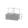 Duravit White Tulip Тумбочка подвесная 100x55x40.8 см, раковина, 2 ящика с ручкой, цвет: белый высокоглянцевый