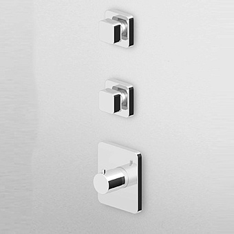 Zucchetti Soft Термостатический встроенный смеситель, с 2 запорными клапанами, цвет: хром