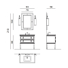 Oasis Lutetia Композиция №30 Комплект мебели напольный, 93x53хh210см, цвет: Dark Grey/хром