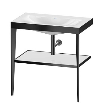 Duravit XViu Консоль напольная, 80x40x85см с полкой, с раковиной без перелива, без отв., цвет: black matt/white high gloss lacquer