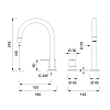 CEA Design ETW Кран для кухни, 2 отв., с поворотным изливом, цвет: нержавеющая сталь