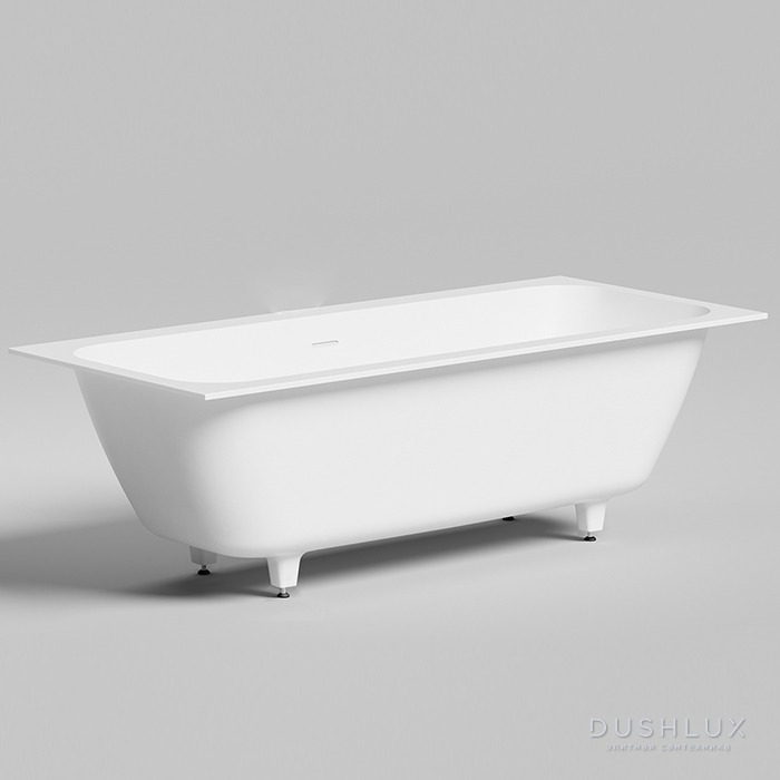 Фото Salini Orlanda Axis KIT Ванна 180х80х60cм., встраиваемая, на ножках, "Up&Down", интегрированный слив-перелив, S-Sense, цвет: белый глянцевый