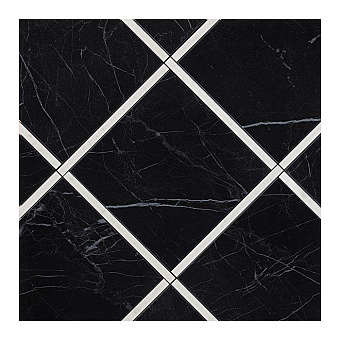 Fap Roma Diamond Керамогранит 60x60см, универсальная, декор, цвет: incroci nero reale carrara ins.