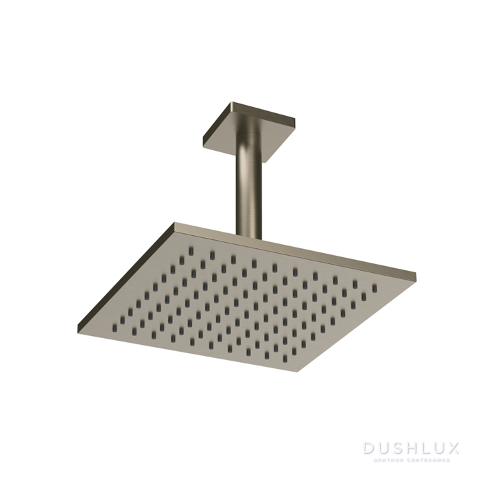 Фото Gessi Emporio shower Верхний душ 20х20см., потолочный, поворотная с шарниром, с защитой от известкового налёта, цвет: Finox Brushed Nickel