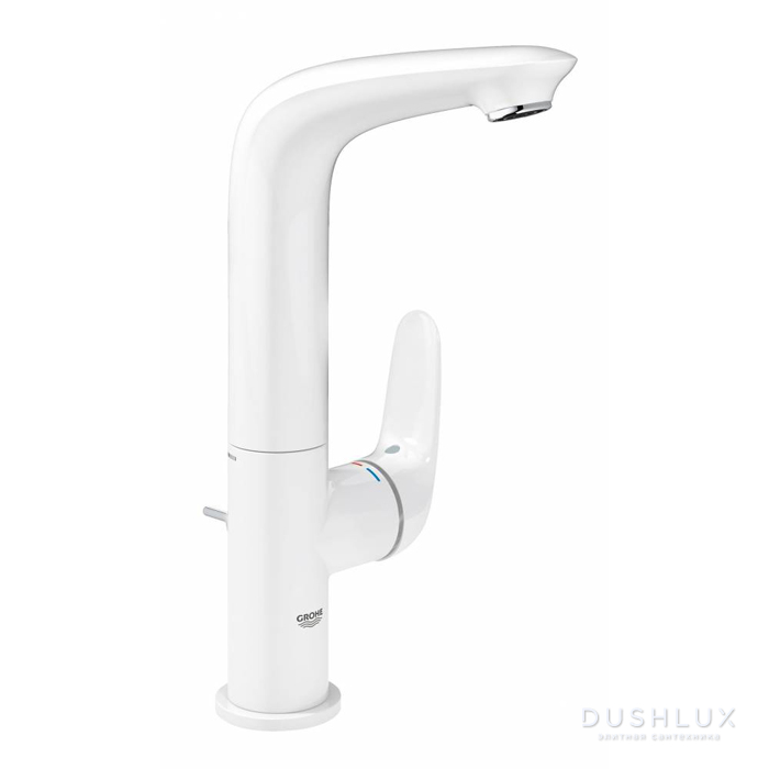 Фото Grohe Eurostyle 2015 Solid Смеситель для раковины, на 1 отв., с донным клапаном, цвет: белый