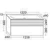 Burgbad Fiumo Комплект подвесной мебели 122x49x61см, с раковиной на 1 отв., ручки черные матовые, цвет: Eiche Dekor Cashmere/белый матовый