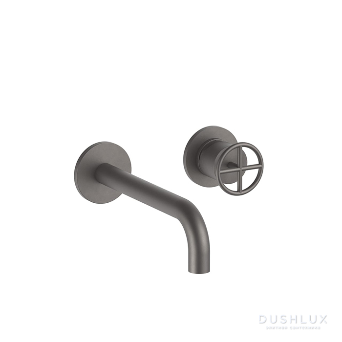 Фото Fantini Fontane Bianche Смеситель для раковины, настенный, цвет: Matt Gun Metal PVD