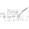 Hansgrohe Metris Смеситель на край ванны, на 4 отв., излив 220мм, ручной душ 1jet, цвет: хром