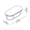 Agape Cuna Ванна 165x78.5x52см., с черной металлической структурой, цвет: белый