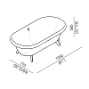 Agape Ottocento Small Ванна 155x77.5x58см., слив-перелив хром, цвет: темно-серый