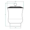 THG MARQUISE NOIR DECOR OR Китайская лакированная коробка с белой керамической крышкой Ø126 мм., middle size, декор черный/золото, цвет: золото