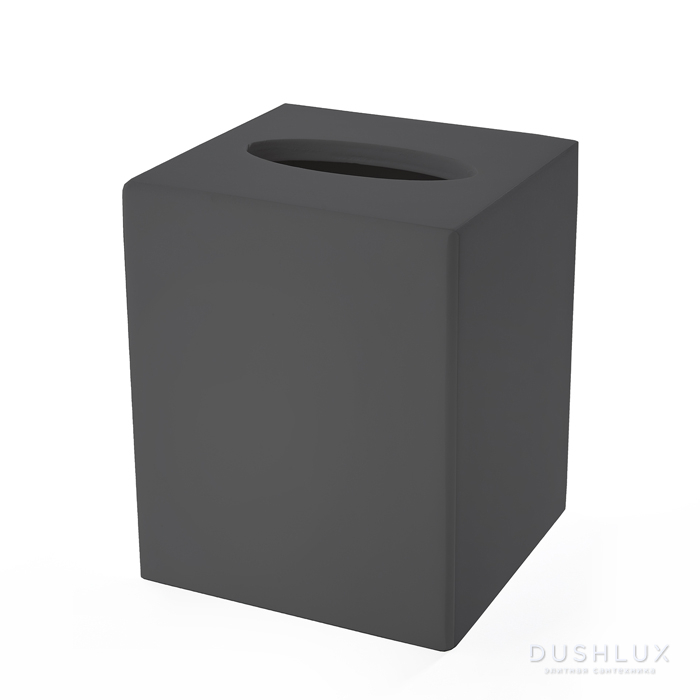 Фото 3SC Mood Black Контейнер для бумажных салфеток, 12х12х14 см, квадратный, настольный, композит Solid Surface, цвет: чёрный матовый