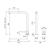CEA Design MILO360 Смеситель для кухни, 2 отверстия, с поворотным изливом и регулировкой высоты, цвет: нержавеющая сталь