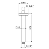 Newform Head Showers Кронштейн для душа 20см., потолочный, квадратный, цвет: черный матовый