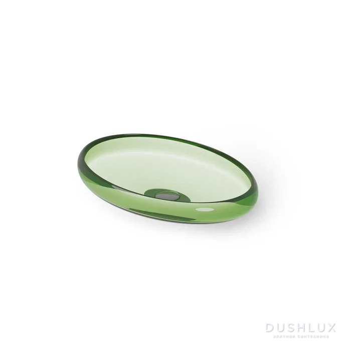 Фото Dea Design Washbasins Раковина 60x40x11.2см., накладная, без отв., Glasstech, прозрачная смола, цвет: Emerald R3