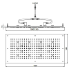 BOSSINI DREAM-XL RECTANGULAR Верхний душ 1000 x 500 мм, с 12 LED (белый), блок питания/управления, цвет: хром