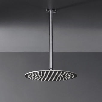 CEA Design FREE IDEAS Верхний душ 30см, круглый, потолочный, с прозрачными силиконовыми соплами, цвет: нержавеющая сталь