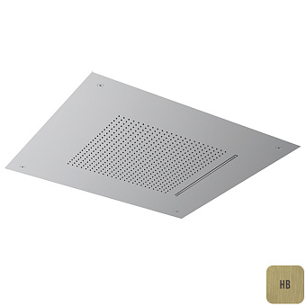 Almar Velvet Rain Верхний душ, встраиваемый, 49,8x49,8см., 2 типа струи, цвет: латунь брашированная PVD