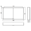 EMCO Prime Зеркальный шкаф 130x70см., с подсветкой, навесной, 2 двери, 2 полки, розетка, цвет: черный