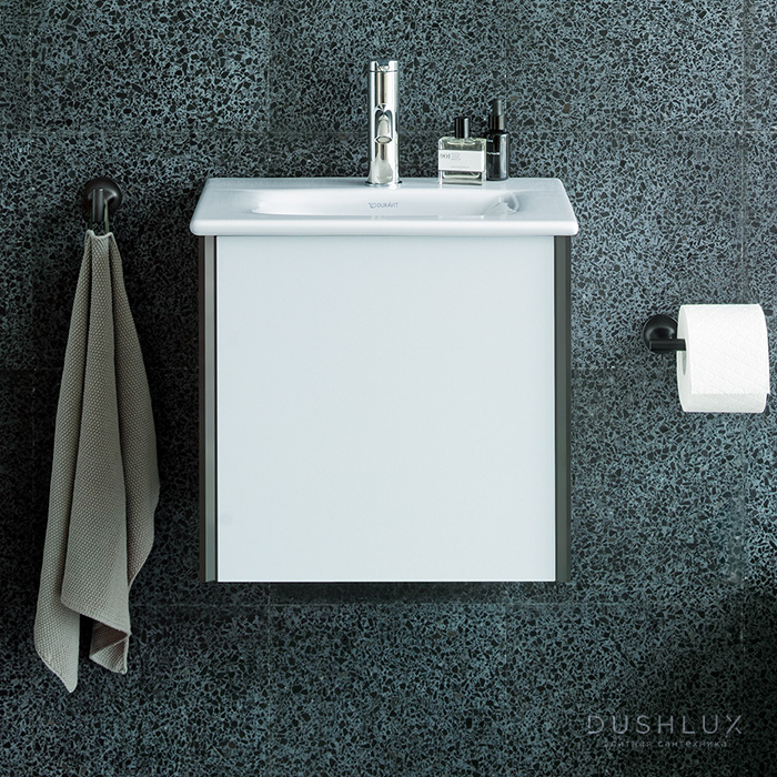 Фото Duravit XViu Тумба подвесная 51x42х39.7см с раковиной, 1 выдвижное отделение, цвет: белый глянцевый