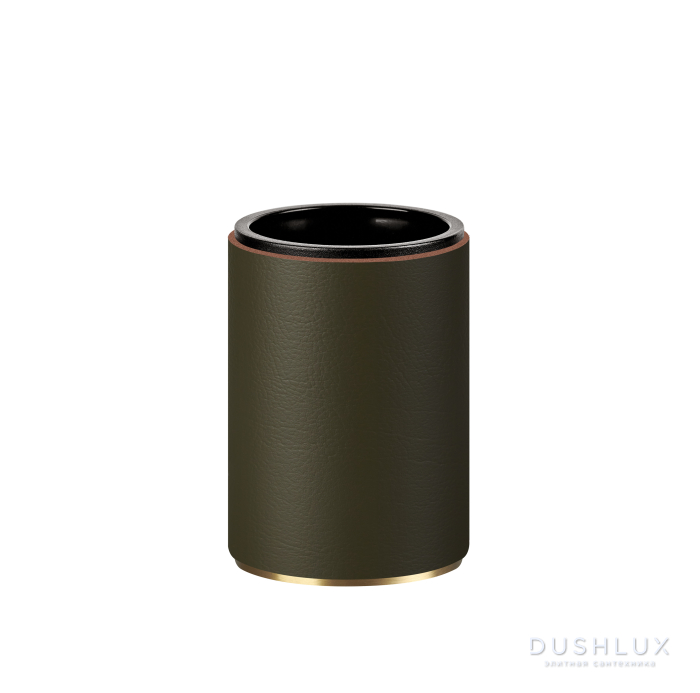 ADJ Стакан для зубных щеток, D7xH10 см., цвет:gold/оливковый