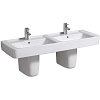 Geberit Renova Nr.1 Plan Раковина 130x48см., подвесная, без отв., двойная, цвет: белый
