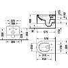 Duravit Millio Унитаз подвесной, 37x57см., декор "Pattern", крепление в компл., цвет: синий матовый