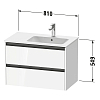Duravit Ketho Тумба 81х48см., подвесная, с раковиной, 2 ящика, цвет: тауп матовый