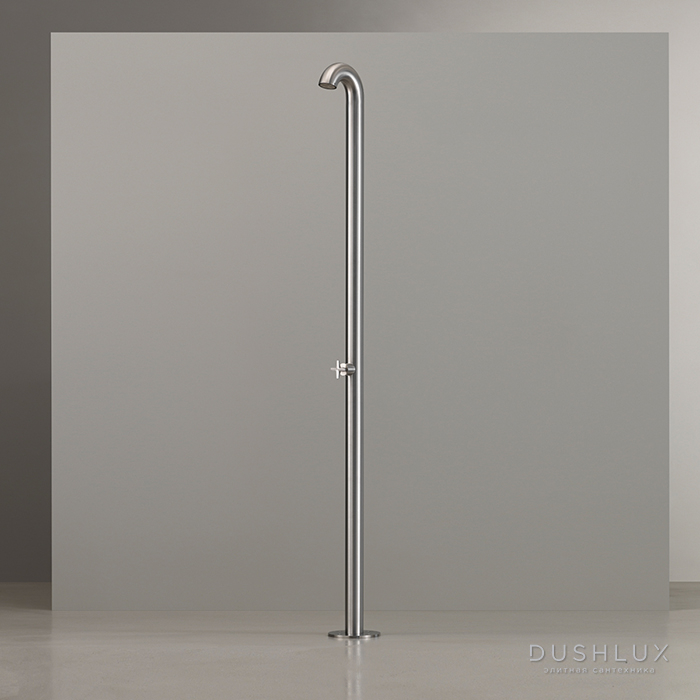 Фото CEA Design BOLD Душевая колонна со смесителем прогрессивным и верхним душем, напольная, Aerated rain jet, цвет: нержавеющая сталь