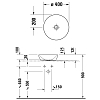 Duravit D-Neo Раковина 40x40 см, накладная, без отв., без перелива, цвет: антрацит матовый