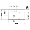 Duravit DuraSquare Раковина подвесная 80х47см, Sx, с отметками на 2 отв., без перелива, с крепежом, цвет: белый