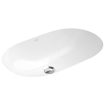Villeroy&Boch O.novo Раковина 53x32x20.5см., встраиваемая снизу, без отв., с переливом, цвет: альпийский белый