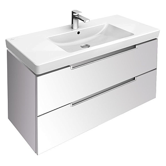 Villeroy&Boch Subway 2.0, Тумба под раковину, размер 98.7x52x44.9см., подвесная, с антигрязевым покрытием CeramicPlus, цвет: белый