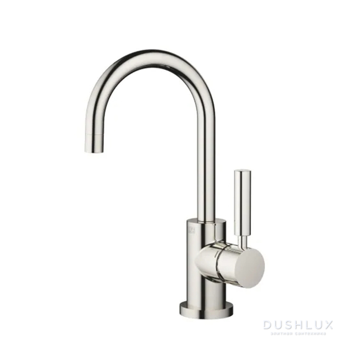 Фото Dornbracht Tara Смеситель для раковины,на 1 отв., с донным клапаном, цвет: платина