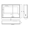 EMCO Prestige2 Зеркальный шкаф 66x91.5см., встраиваемый, LED-подсветка, 2 двери, 2 полки, розетка, левый, с EMCO light system