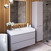 Dushlux Quadro Тумба подвесная 100x45см, с раковиной, 2 ящика, цвет: платиново-серый матовый