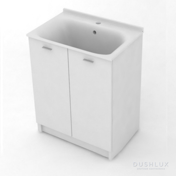 Фото Kerasan Aquadom База с раковиной 75x50 см, 1 отв., выпуск с сифоном, цвет: grigio tela